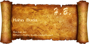 Hahn Buda névjegykártya
